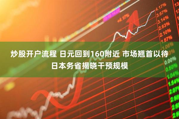 炒股开户流程 日元回到160附近 市场翘首以待日本务省揭晓干预规模